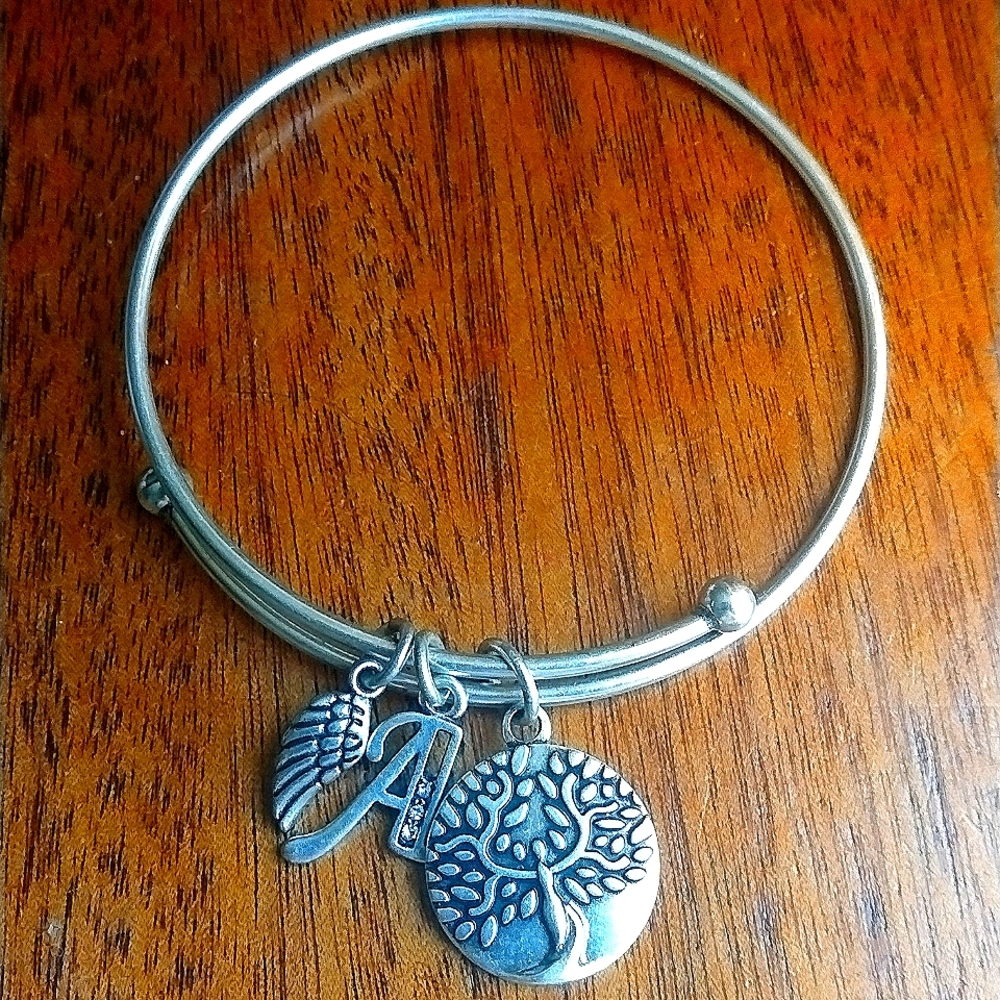 Intuition Earth Angel Bangal bracelet with 3 charms, adjustable for all sizes